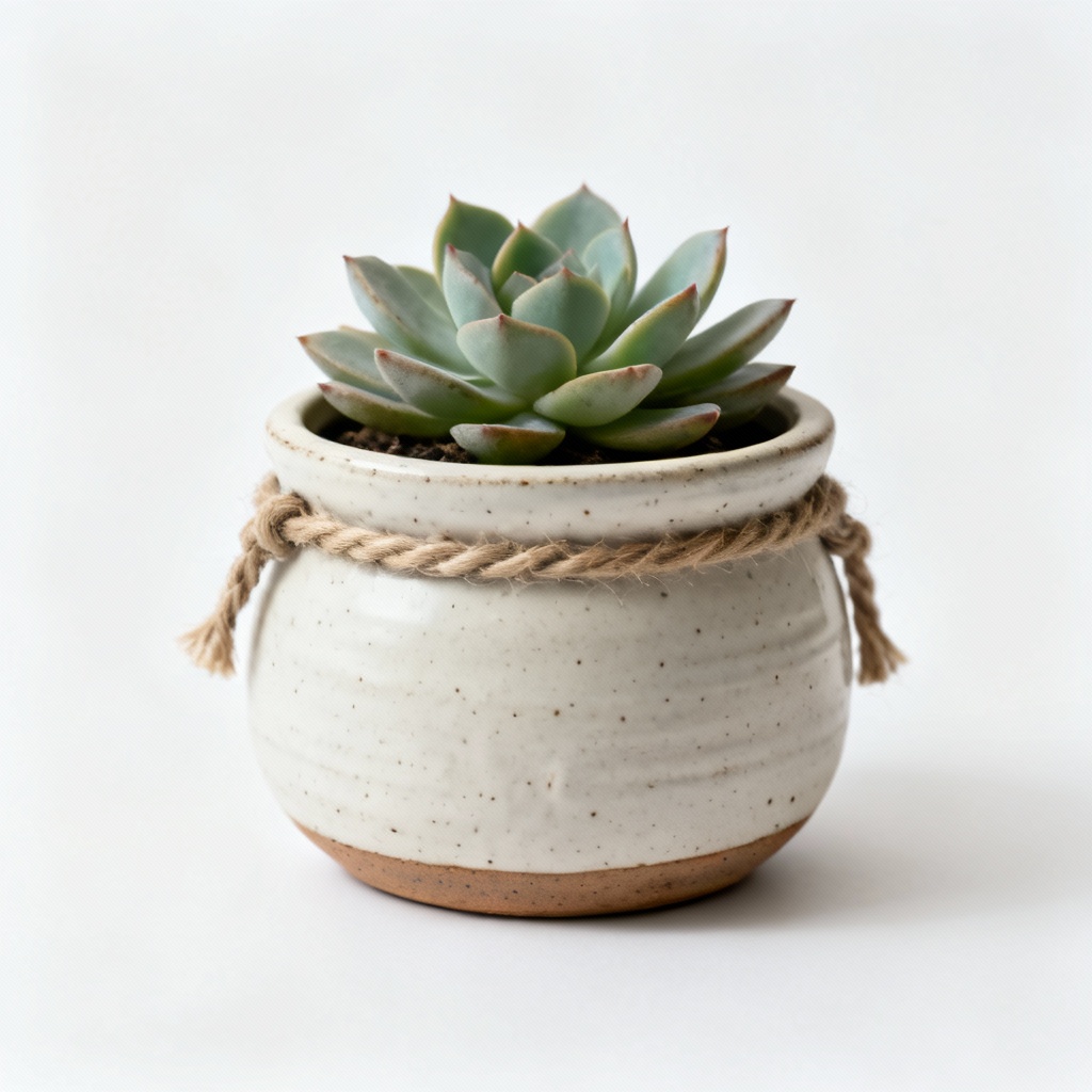 Handmade Ceramic Succulent Planter - Small Round Pot