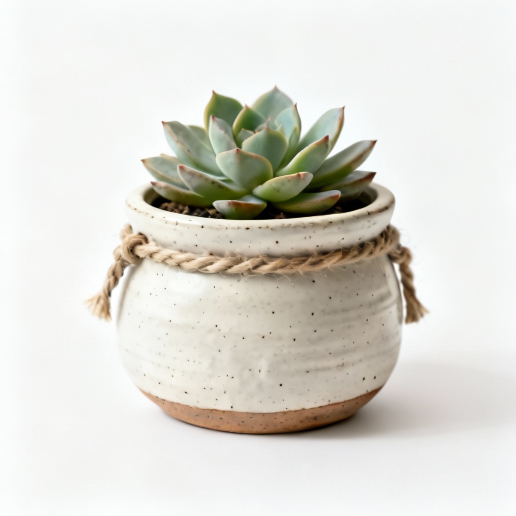 Handmade Ceramic Succulent Planter - Small Round Pot
